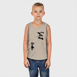 Майка детская хлопок Девочка и дракончики, цвет: миндальный — фото 2