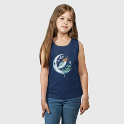 Майка детская хлопок Марсианин на луне, цвет: тёмно-синий — фото 2