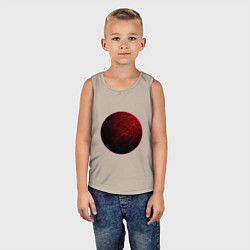 Майка детская хлопок Планета арт, багровая, цвет: миндальный — фото 2