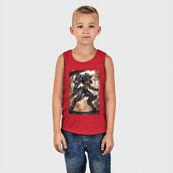 Майка детская хлопок Пилот с огромным мехом, цвет: красный — фото 2