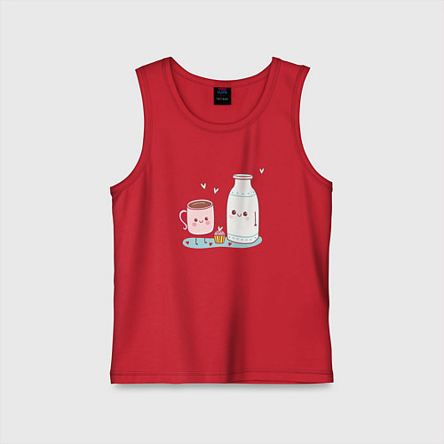 Детская майка Кофе с молоком / Красный – фото 1