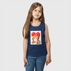 Майка детская хлопок Кошачий поцелуй, цвет: тёмно-синий — фото 2