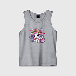 Майка детская хлопок Миленький пони, цвет: меланж