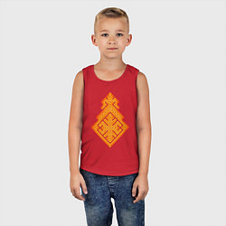 Майка детская хлопок Обережный орнамент славянской богини Макошь, цвет: красный — фото 2