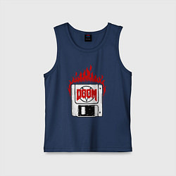 Майка детская хлопок Дискета с думом, цвет: тёмно-синий