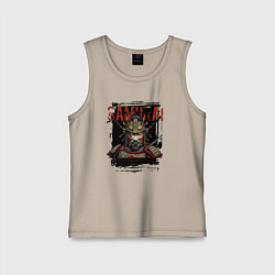 Майка детская хлопок Самурай в доспехах, цвет: миндальный