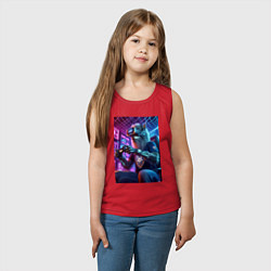 Майка детская хлопок Крутой волчара - киберспорт, цвет: красный — фото 2