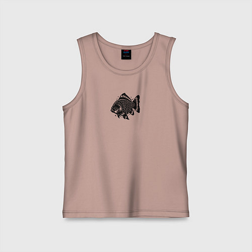 Детская майка Декоративная татуировка рыбы / Пыльно-розовый – фото 1