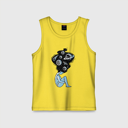 Детская майка Космическая девушка / Желтый – фото 1