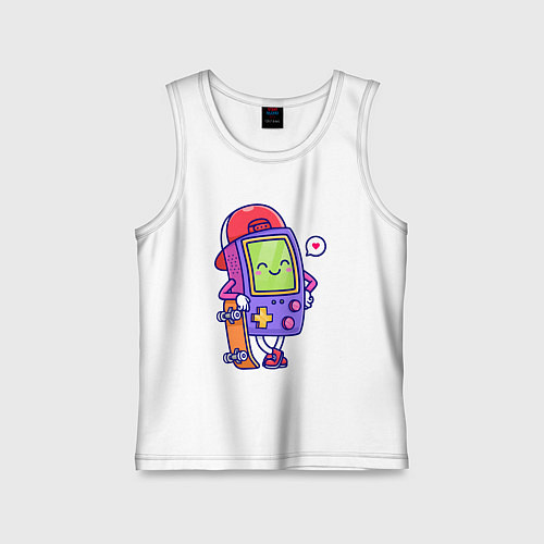 Детская майка Тетрис скейтер / Белый – фото 1