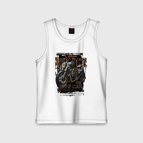 Детская майка Мотоцикл кастом / Белый – фото 1