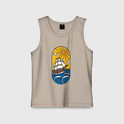 Майка детская хлопок Sunny ship, цвет: миндальный