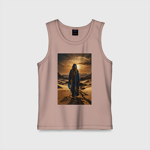 Детская майка Человек в пустыне / Пыльно-розовый – фото 1