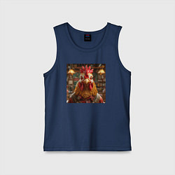 Майка детская хлопок Петух, цвет: тёмно-синий