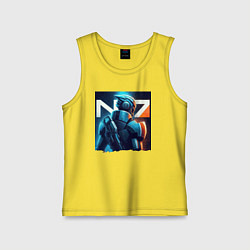 Майка детская хлопок Mass Effect - character ai art fantasy, цвет: желтый