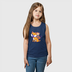 Майка детская хлопок Собачка и обезьянка, цвет: тёмно-синий — фото 2