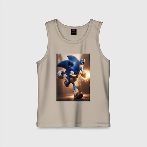 Детская майка Бегущий Соник / Миндальный – фото 1