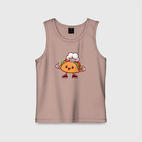 Детская майка Тако повар / Пыльно-розовый – фото 1