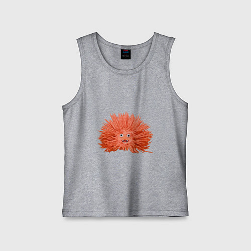 Детская майка Сartoon monster fluffy orange / Меланж – фото 1