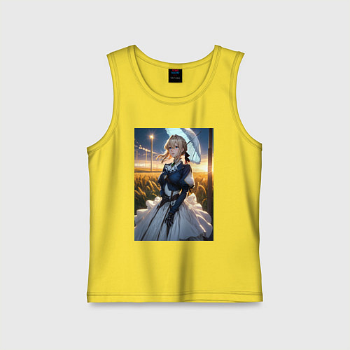 Детская майка Вайолет Эвергарден на поле / Желтый – фото 1