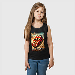 Майка детская хлопок Rolling Stones - logo transformation, цвет: черный — фото 2