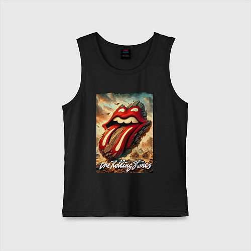 Детская майка Rolling Stones - logo transformation / Черный – фото 1