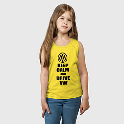 Майка детская хлопок Keep Calm & Drive VW, цвет: желтый — фото 2