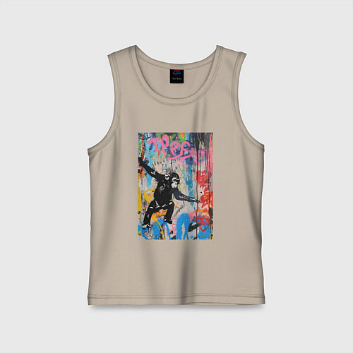 Детская майка Monkey graffiti / Миндальный – фото 1