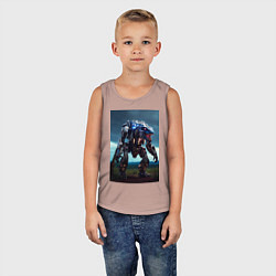 Майка детская хлопок Робот в стиле Horizon, цвет: пыльно-розовый — фото 2