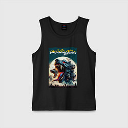 Майка детская хлопок Волки Роллинг Стоунз - фантазия, цвет: черный