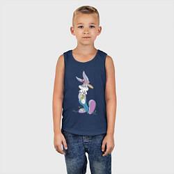 Майка детская хлопок Bugs Bunny in the sneakers, цвет: тёмно-синий — фото 2