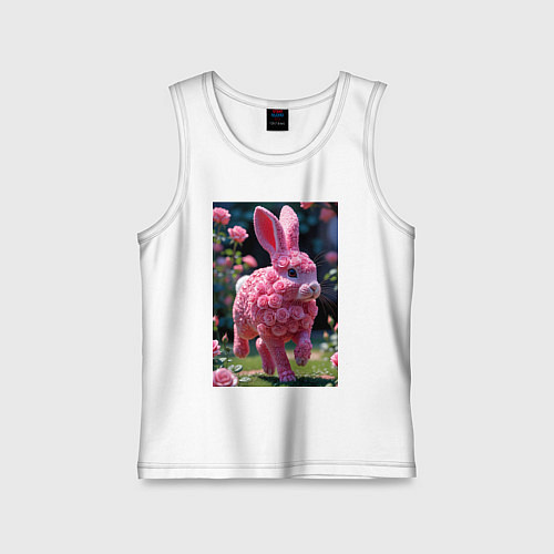 Детская майка Кролик из роз / Белый – фото 1