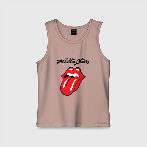 Детская майка Rolling Stones - logo / Пыльно-розовый – фото 1