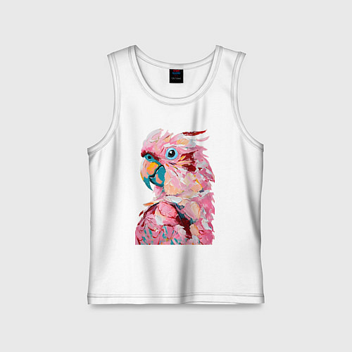 Детская майка Розовый попугай / Белый – фото 1