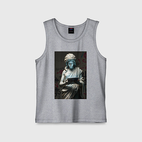 Детская майка Античная статуя с планшетом / Меланж – фото 1