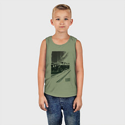 Майка детская хлопок Гоночный спорткар, цвет: авокадо — фото 2