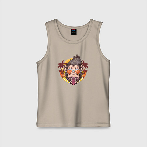 Детская майка Summer monkey / Миндальный – фото 1