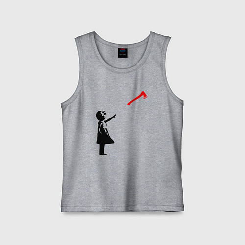 Детская майка Девочка и топор / Меланж – фото 1