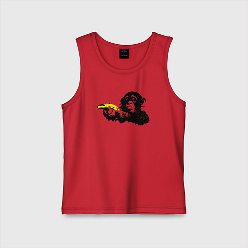 Детская майка Мартышка с бананом / Красный – фото 1