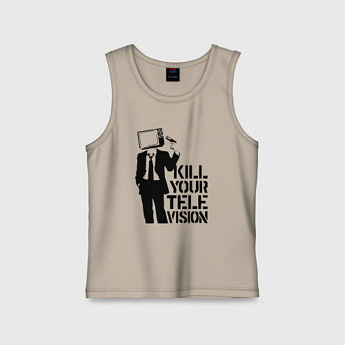 Детская майка Убей свой телевизор / Миндальный – фото 1