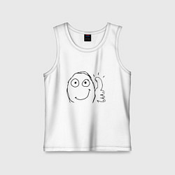 Майка детская хлопок Палец вверх мем, цвет: белый