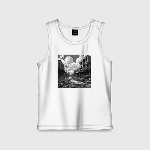 Детская майка Разрушенный город / Белый – фото 1