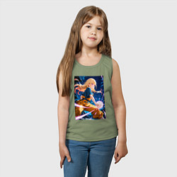 Майка детская хлопок Марин Китагава косплей Dragon Ball, цвет: авокадо — фото 2