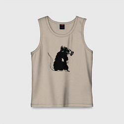 Майка детская хлопок Gas rat, цвет: миндальный