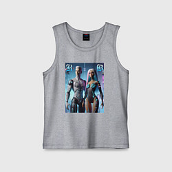 Майка детская хлопок Barbie and Ken - cyber fantasy, цвет: меланж