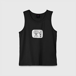 Майка детская хлопок Старый фотоаппарат, цвет: черный