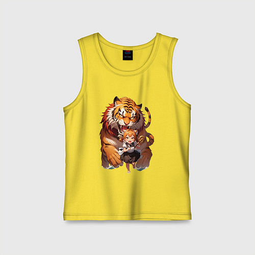 Детская майка Дева в тени тигра / Желтый – фото 1