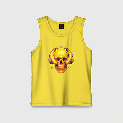 Детская майка Yellow skull and bananas - cyberpunk / Желтый – фото 1