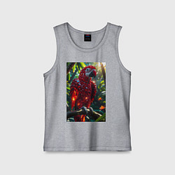 Майка детская хлопок Попугай из драгоценных камней, цвет: меланж