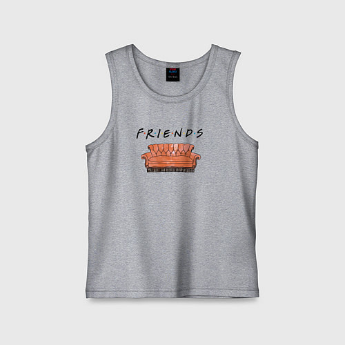 Детская майка Friends - logo / Меланж – фото 1
